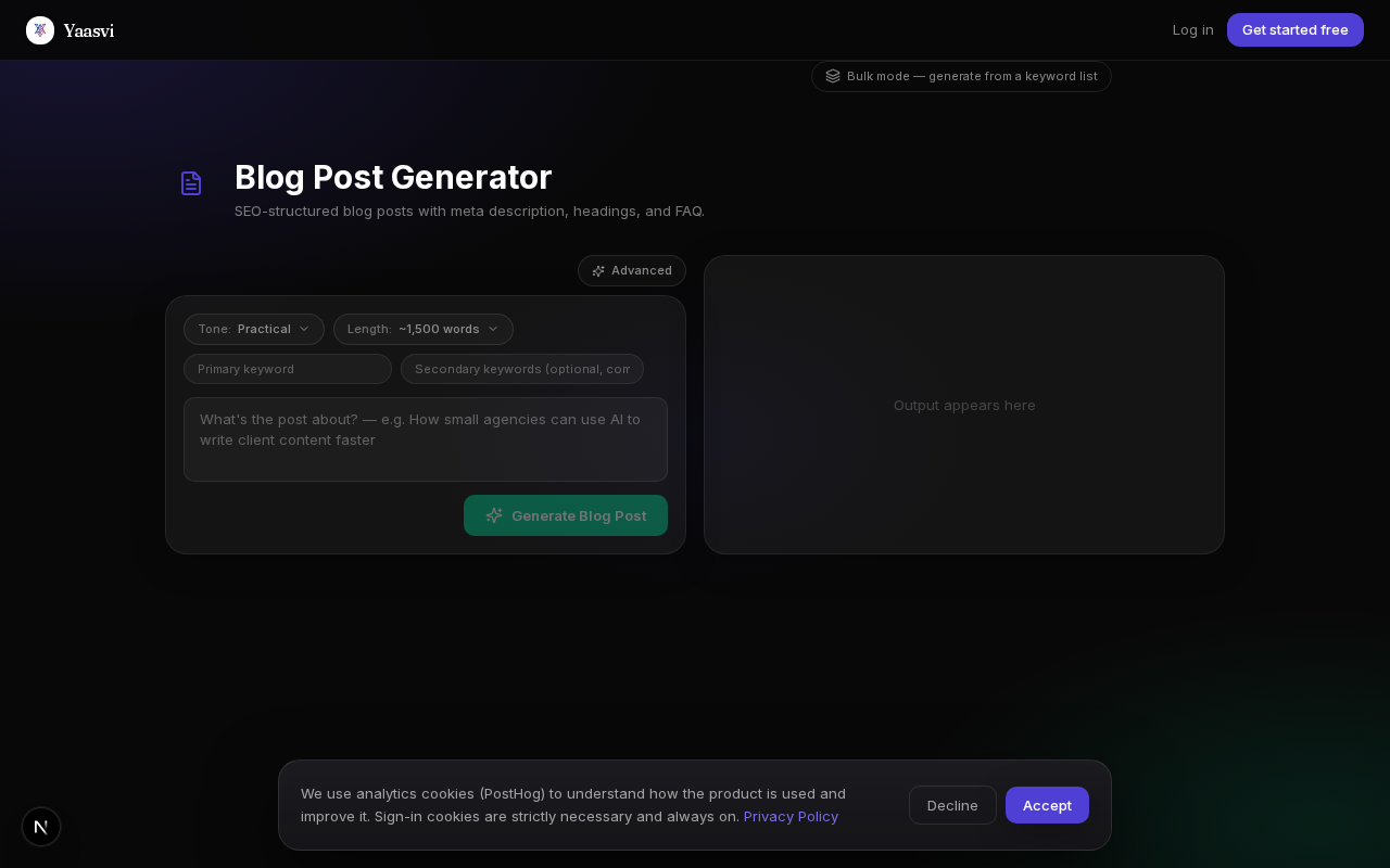 Blog Post Generator screenshot