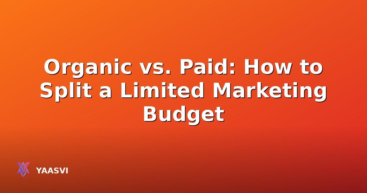 Organic vs. Paid: How to Split a Limited Marketing Budget
